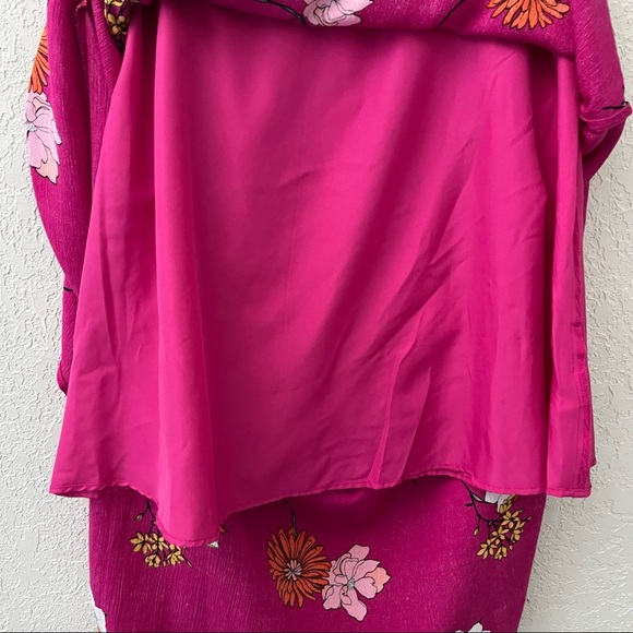 a.n.a women’s high low floral print skirt, size 2, fuschsia - Picture 6 of 7